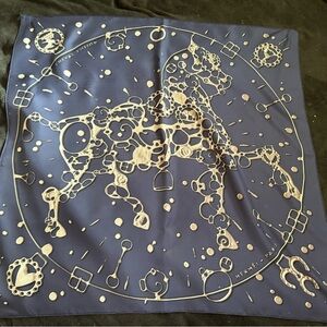 Cheval Fusion Navy Metallic 90cm Hermes Paris Scarf